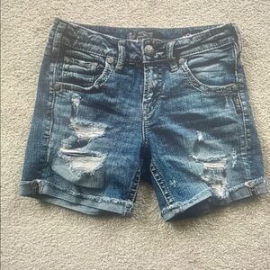 Distressed Denim Women Shorts
